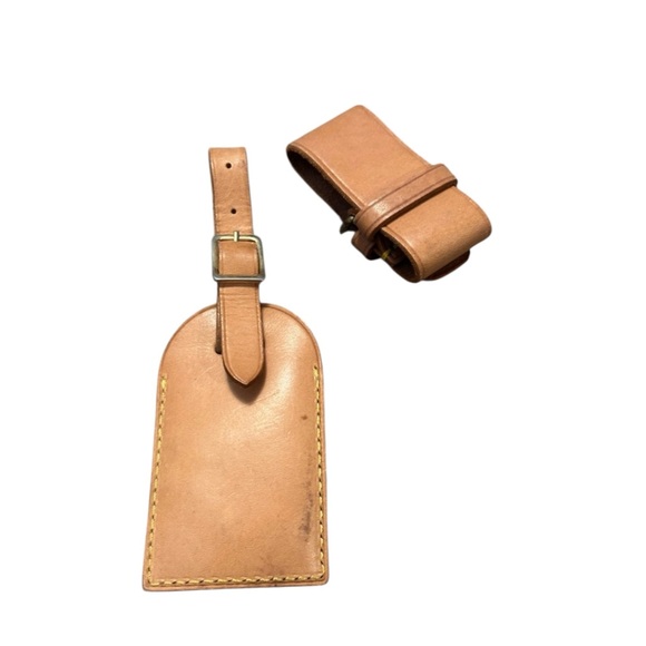 Louis Vuitton Tan Leather Luggage Bag Tag - Picture 2 of 4